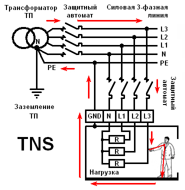 Схема подключения tns 3th